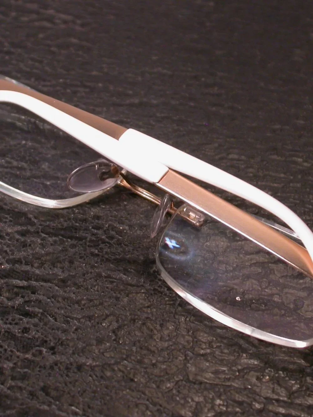 Silhouette Titan Frameless White and Gold Eyeglasses Made in Austria